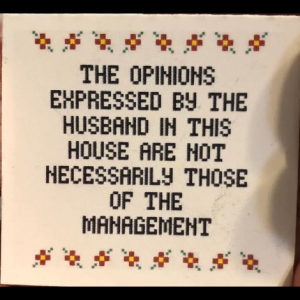 OPINIONS EXPRESSED BY HUSBAND HANDMADE MAGNET